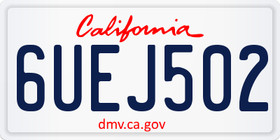 CA license plate 6UEJ502