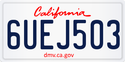 CA license plate 6UEJ503