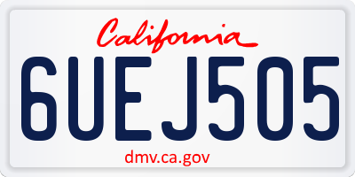CA license plate 6UEJ505