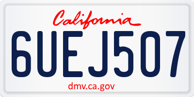 CA license plate 6UEJ507