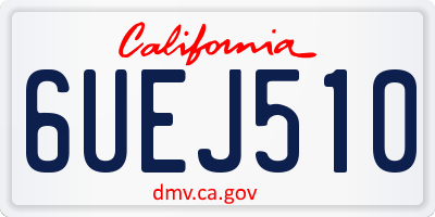 CA license plate 6UEJ510