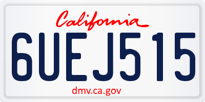 CA license plate 6UEJ515