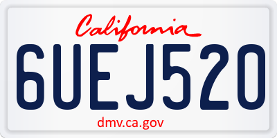CA license plate 6UEJ520