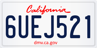 CA license plate 6UEJ521