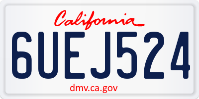 CA license plate 6UEJ524