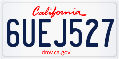 CA license plate 6UEJ527