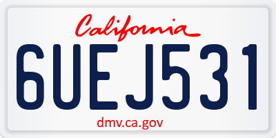 CA license plate 6UEJ531
