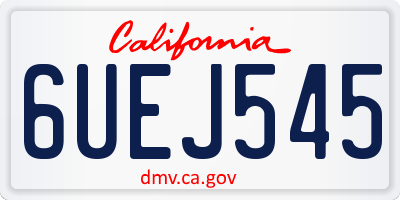 CA license plate 6UEJ545