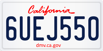 CA license plate 6UEJ550