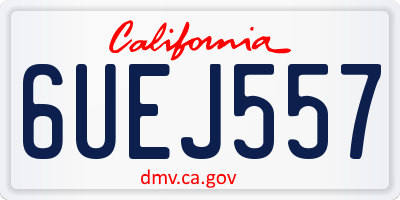 CA license plate 6UEJ557