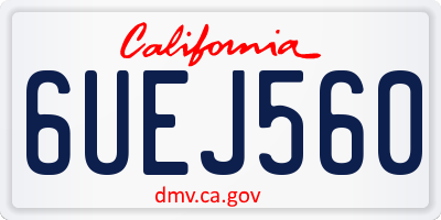 CA license plate 6UEJ560