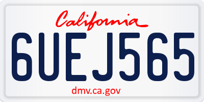 CA license plate 6UEJ565
