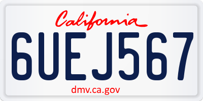 CA license plate 6UEJ567