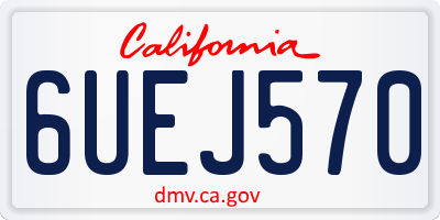 CA license plate 6UEJ570