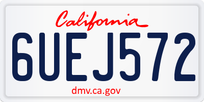 CA license plate 6UEJ572