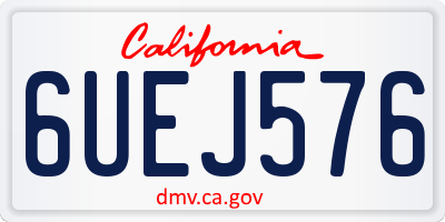 CA license plate 6UEJ576