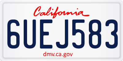 CA license plate 6UEJ583