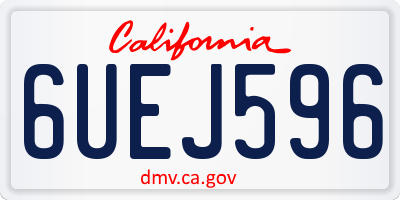 CA license plate 6UEJ596