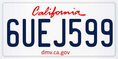 CA license plate 6UEJ599