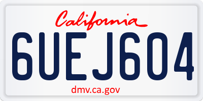 CA license plate 6UEJ604