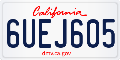 CA license plate 6UEJ605