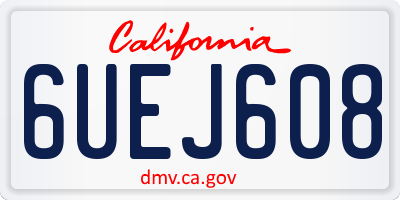 CA license plate 6UEJ608