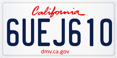 CA license plate 6UEJ610