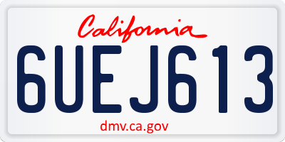 CA license plate 6UEJ613
