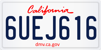 CA license plate 6UEJ616