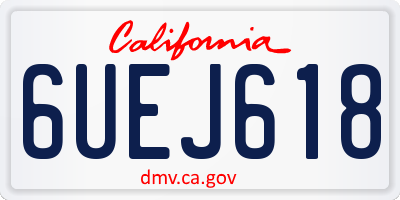 CA license plate 6UEJ618
