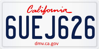 CA license plate 6UEJ626