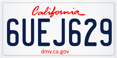 CA license plate 6UEJ629