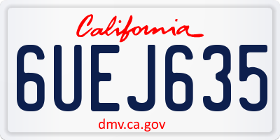 CA license plate 6UEJ635