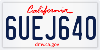 CA license plate 6UEJ640