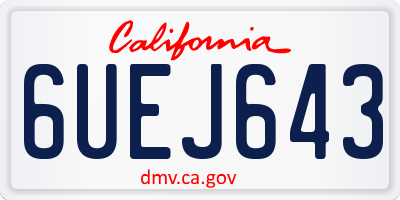 CA license plate 6UEJ643