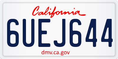 CA license plate 6UEJ644