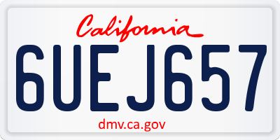 CA license plate 6UEJ657