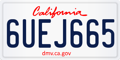 CA license plate 6UEJ665