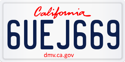 CA license plate 6UEJ669