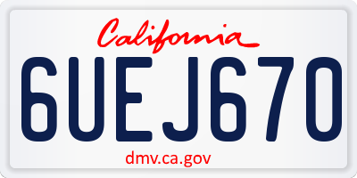 CA license plate 6UEJ670