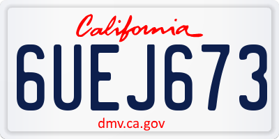 CA license plate 6UEJ673