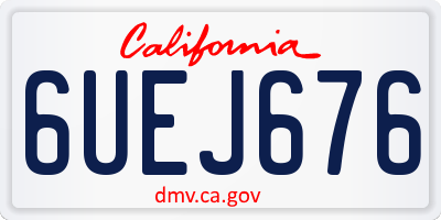 CA license plate 6UEJ676