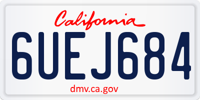 CA license plate 6UEJ684