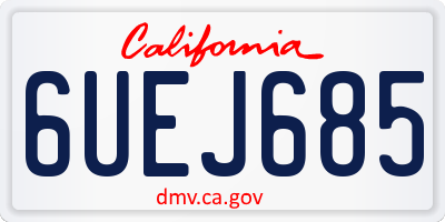 CA license plate 6UEJ685