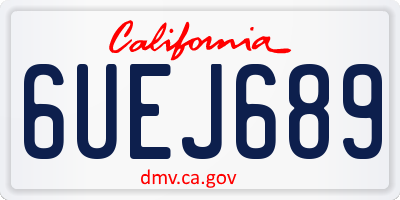 CA license plate 6UEJ689