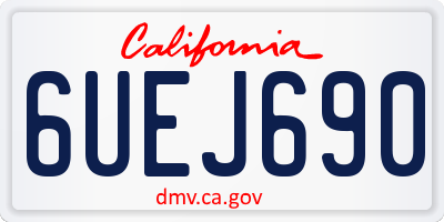 CA license plate 6UEJ690