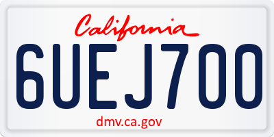CA license plate 6UEJ700