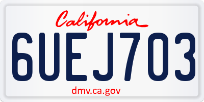 CA license plate 6UEJ703