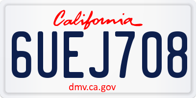 CA license plate 6UEJ708