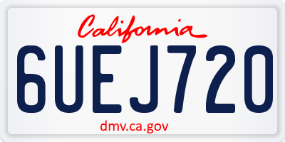 CA license plate 6UEJ720